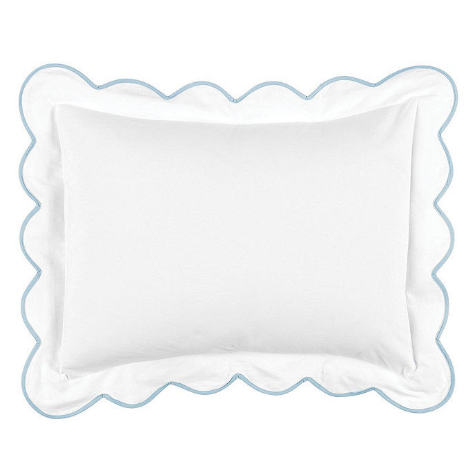 Emma Scalloped Sham, euro: 26" Square w/2" Flange, standard: 20"H X 26"L w/2" Flange added by Lauren Meadows