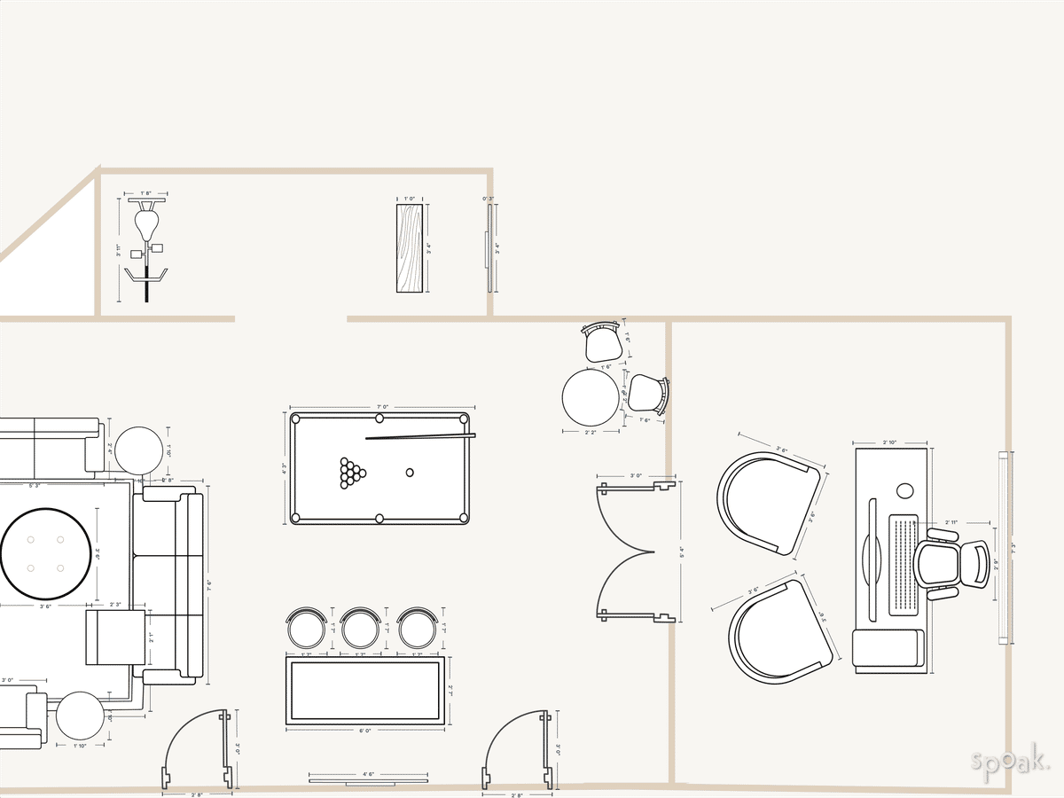 Small Basement Floor Plan designed by Kelly Adams