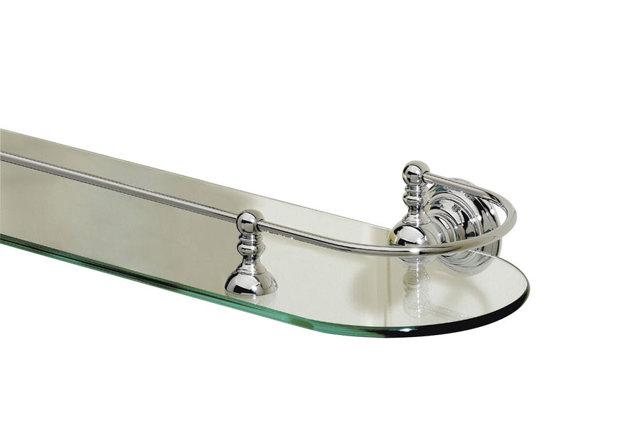 Valsan Kingston Polished Nickel Glass Shelf W/Gallery Rail 12" - 66364NI added by Serena Finnerty