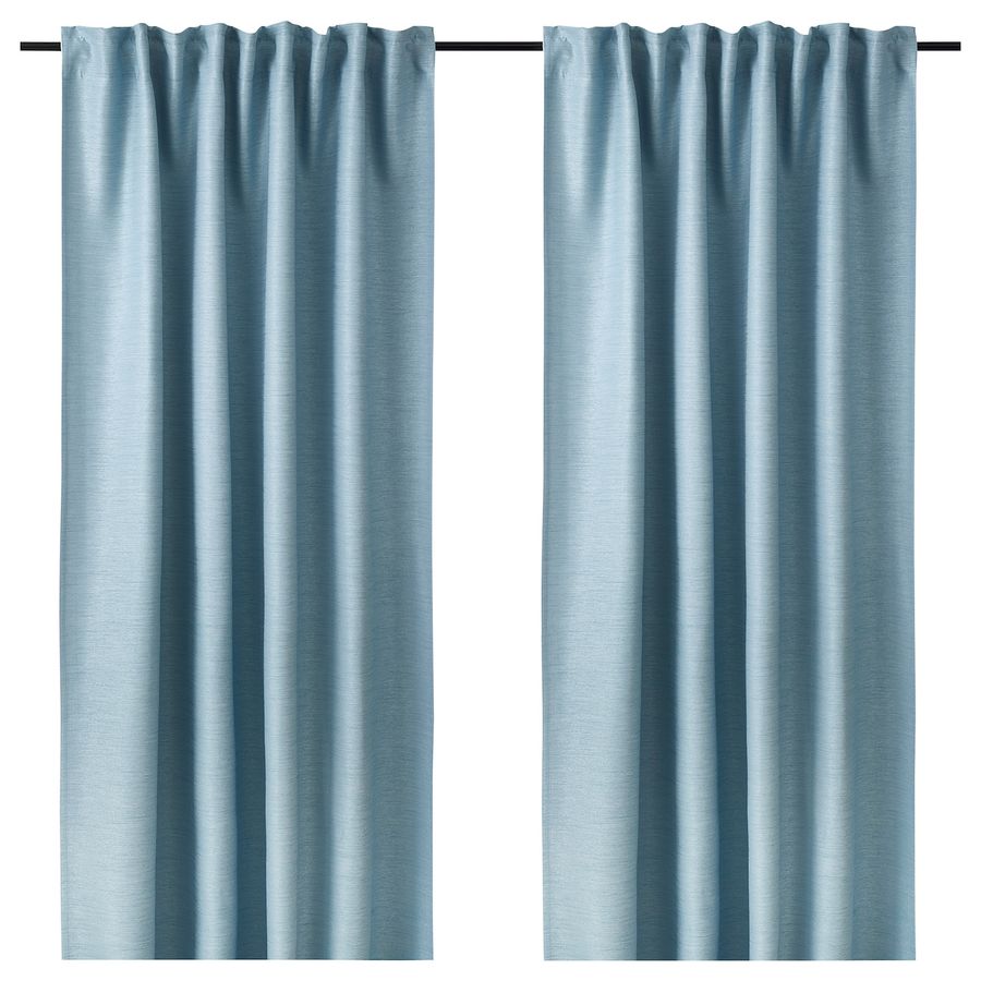 VILBORG Room darkening curtains, 1 pair, blue-gray, 57x98" - IKEA added by Lindsay Whelan
