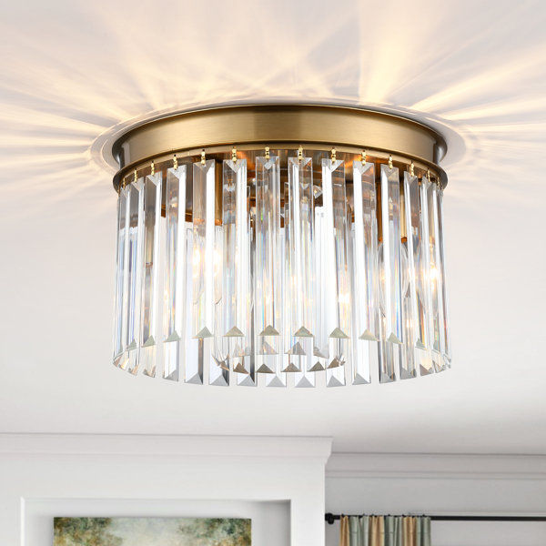 Krunislava 3-Light 12" Crystal Flush Mount Ceiling Light added by Gaby Carpio