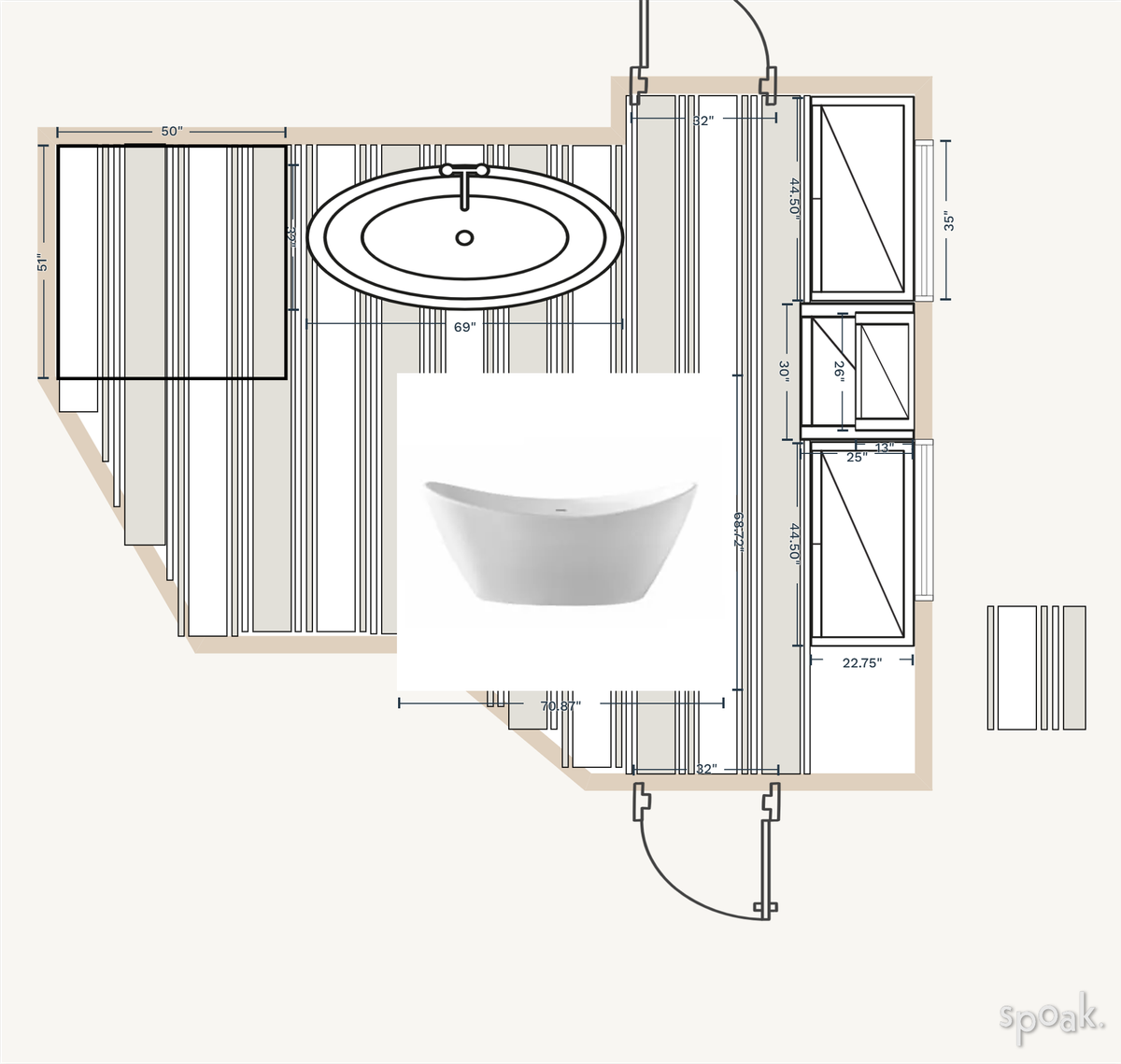 Bathroom Layout designed by Jenni Winter