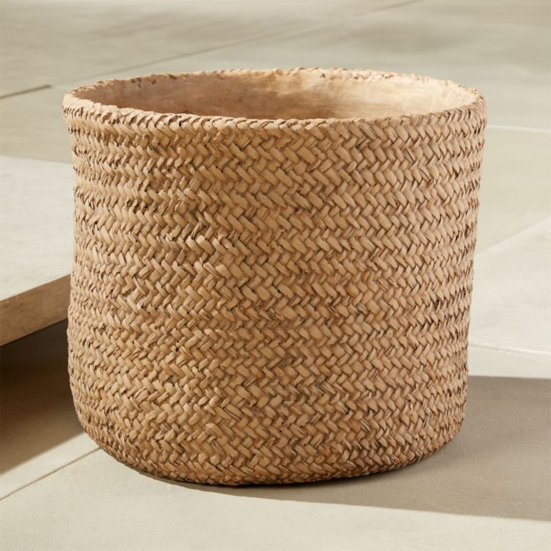 Large Indoor/Outdoor Modern Cement Basket Planter + Reviews | CB2 added by Spoak Member