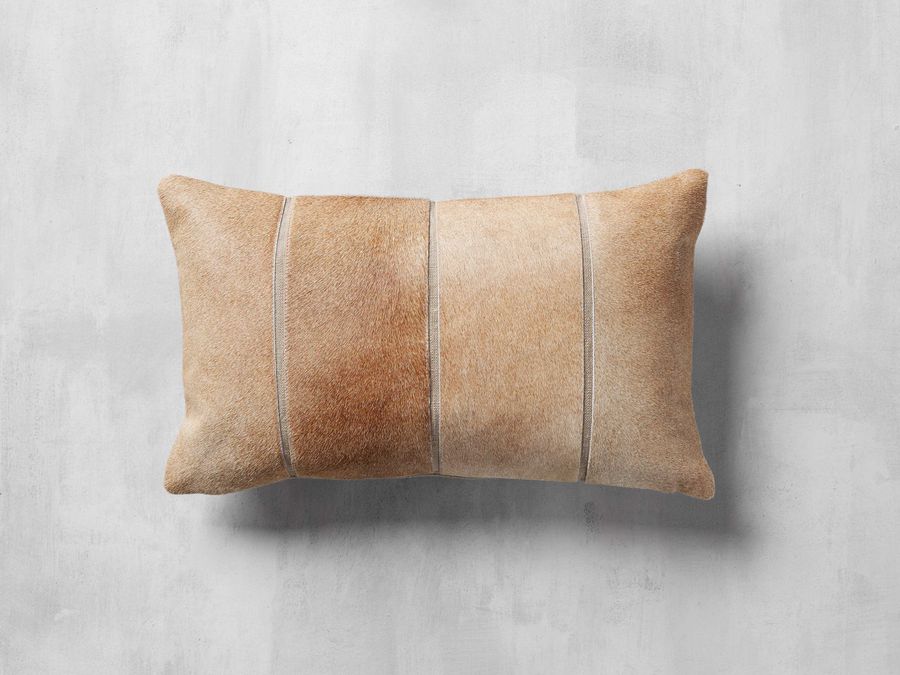 Channel-Stitch Hide Lumbar Pillow Cover - tan added by Katrina Roberts