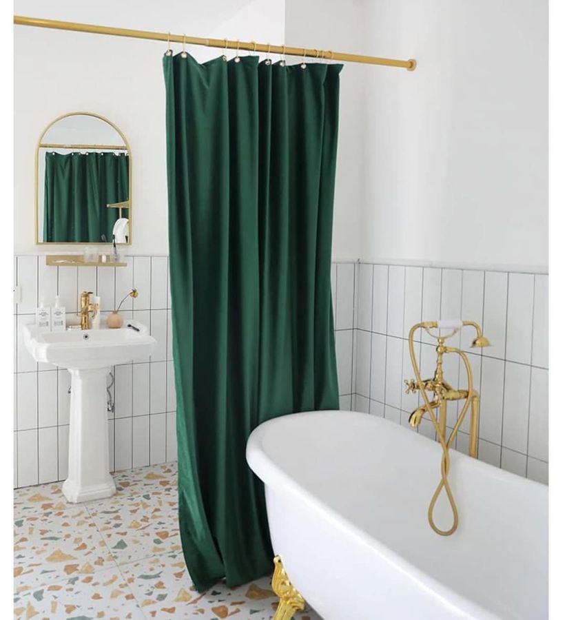 Velvet Shower Curtain Custom Made to Fit Waterproof Liner - Etsy added by Morgan Hatch