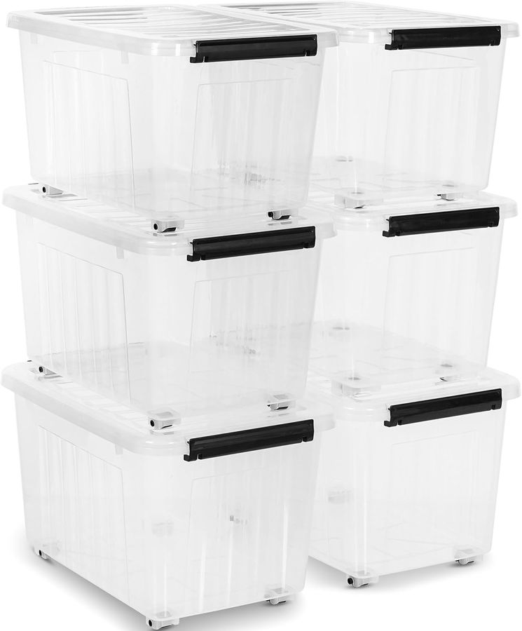 Citylife 54 QT Clear Plastic Storage Bins with Lids Stackable and Nestable Storage Boxes with Lids Large Plastic Storage Containers for Garage, Closet, Kitchen, 6 Packs added by Rachel Fedorov