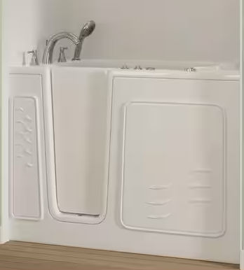 Universal Tubs HD Series 53 in L x 30 in W Left Drain Quick Fill Walk-in Whirlpool Bathtub with Powered Fast Drain in White HD3053LWH - The Home Depot added by Heidi Sheridan