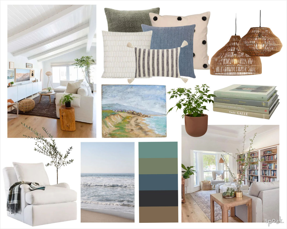 Coastal Kitchen + Living Room Inspiration designed by Heather Fuller
