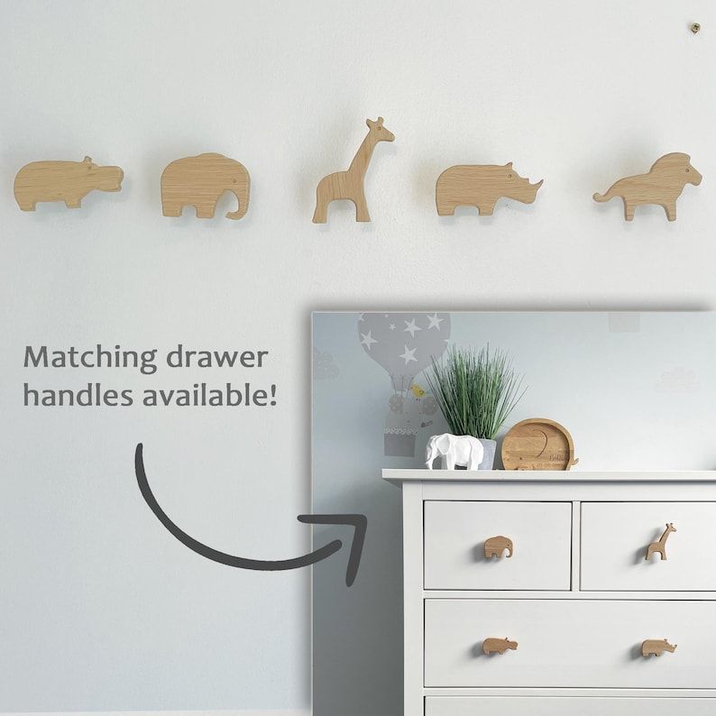 5 Safari Animal Wall Hooks  African Animals Wild Animals - Etsy added by Stephanie M Rivera Ortiz
