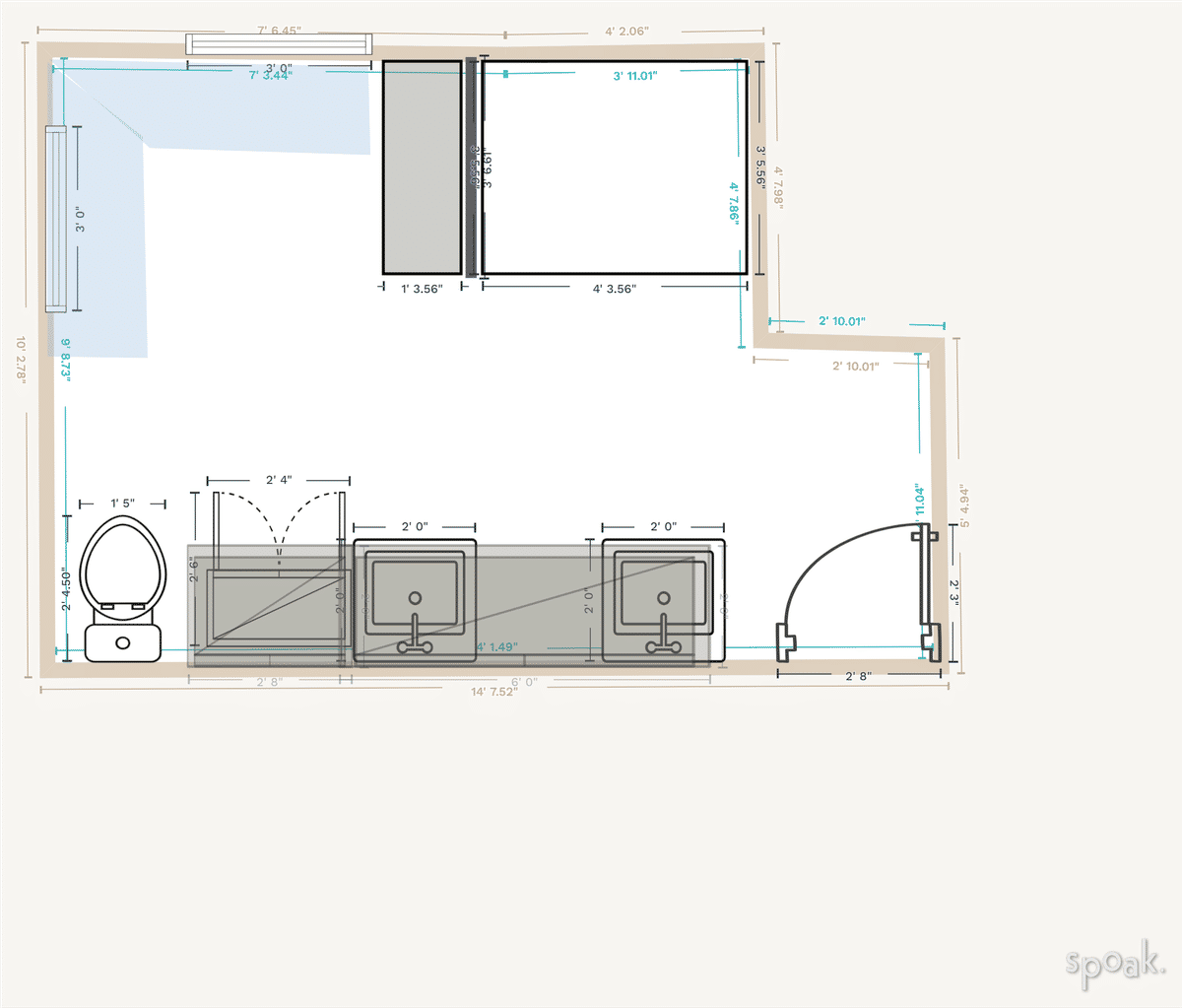Half Bathroom Floor Plan designed by LOLA GILL