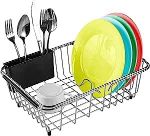 KESOL Small Expandable Over The Sink Dish Drying Rack/Dish Rack in Sink with Utensil Holder | 304 Stainless Steel Dish Racks for Kitchen Counter | Rustproof Dish Drainer/Sink Drying Rack added by Samantha Erickson