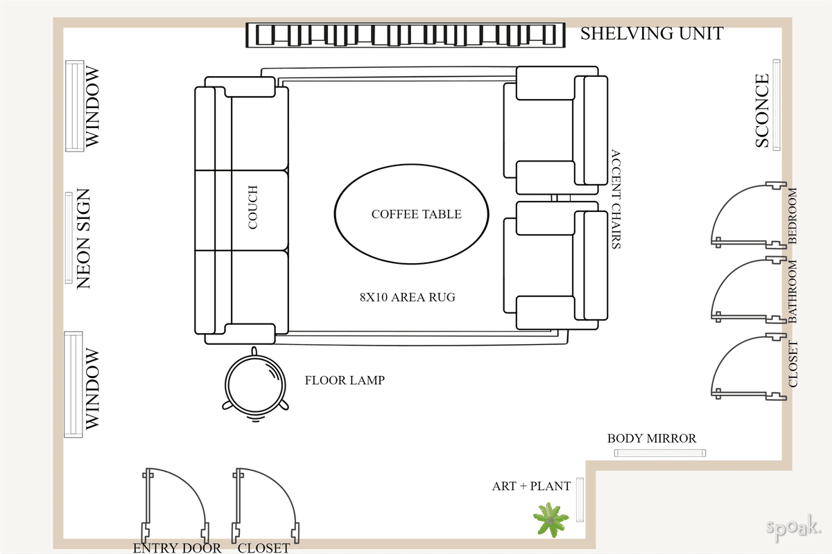 Family Room Layout designed by Hannah Petterson