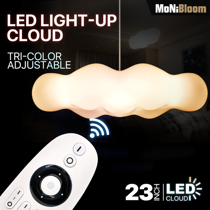 Wrought Studio™ Harleen Creative Cloud Pendant Light, LED Dream Cloud Lamp Children's Room Hanging Lighting Fixture | Wayfair added by Stephanie Stras