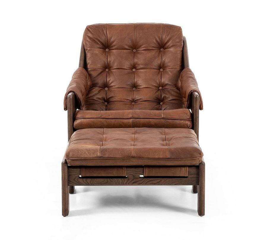 Callum Leather Chair with Ottoman added by Morgan Hatch