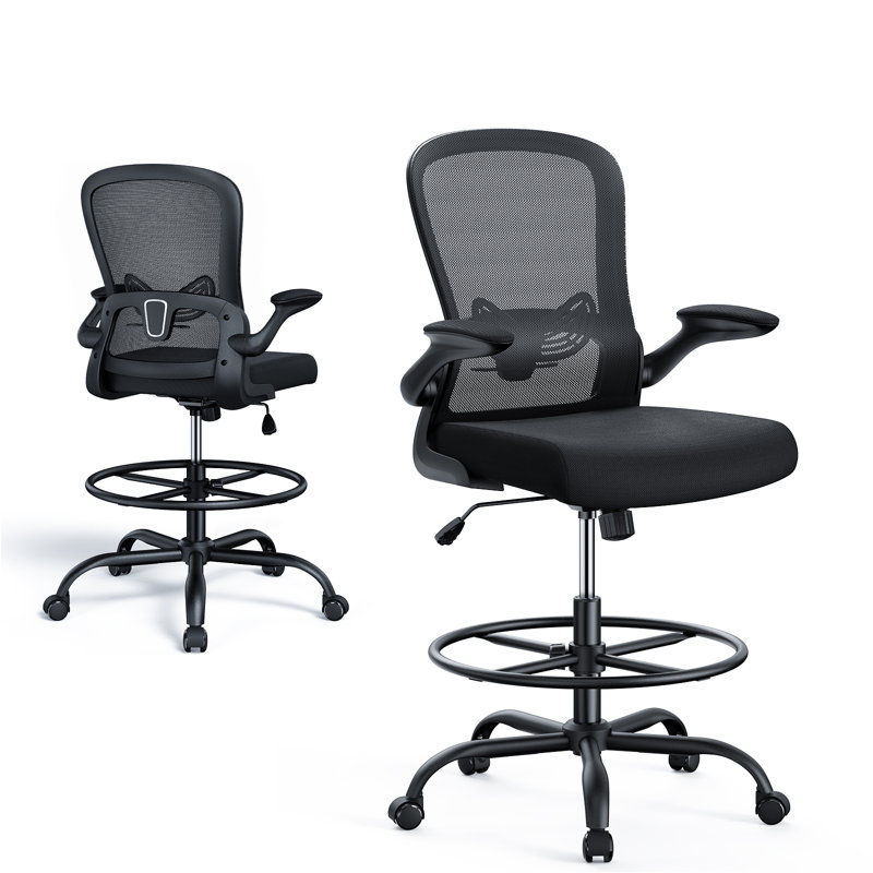 Inbox Zero Laquon Ergonomic Mesh Drafting Chair Tall Office Chair With Adjustable Footrest Ring & Reviews | Wayfair added by sallie tyler