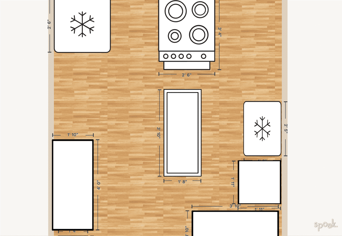 Kitchen Floor Plan designed by Shadaya Hannaman