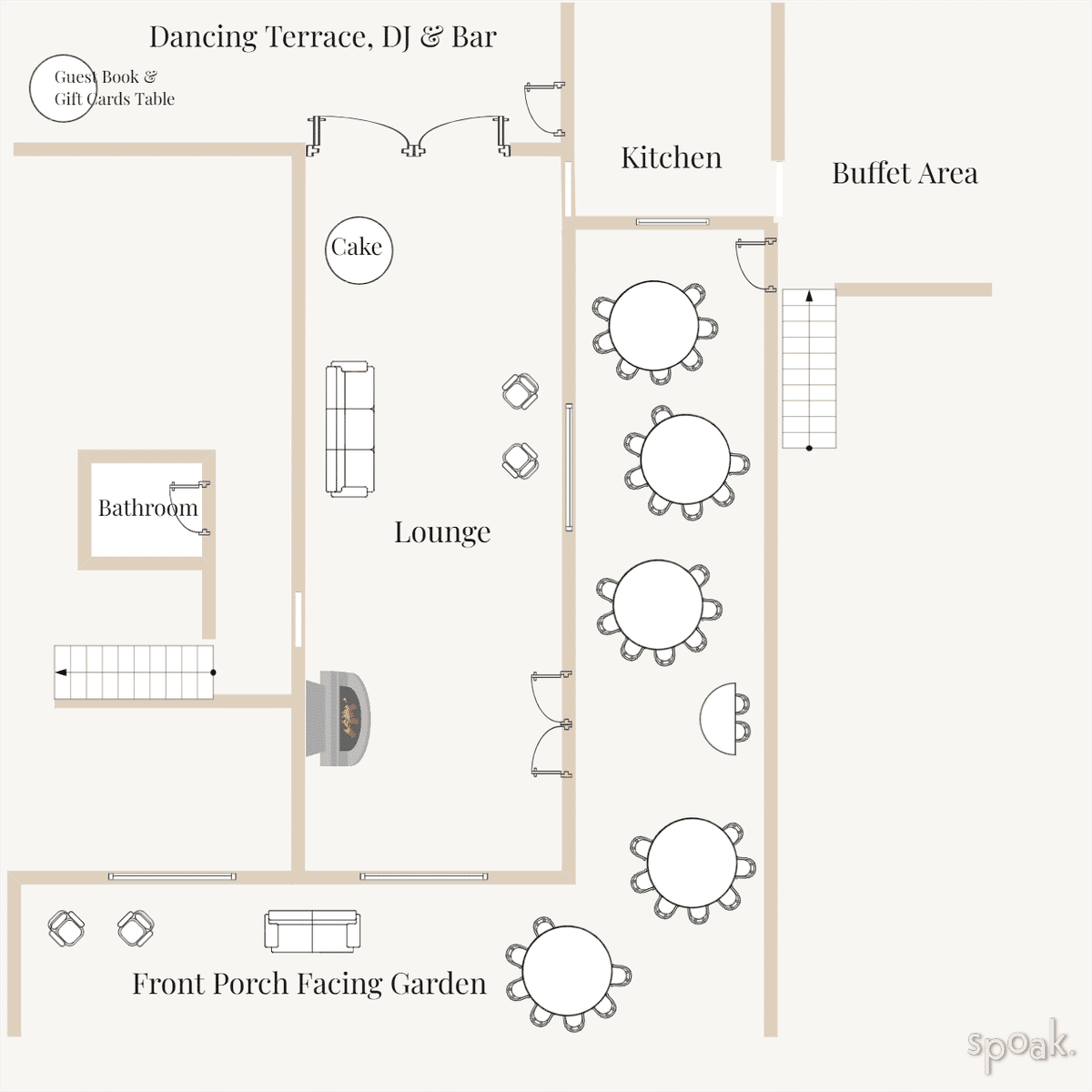 Square TV Room Layout designed by Stephanie M Rivera Ortiz