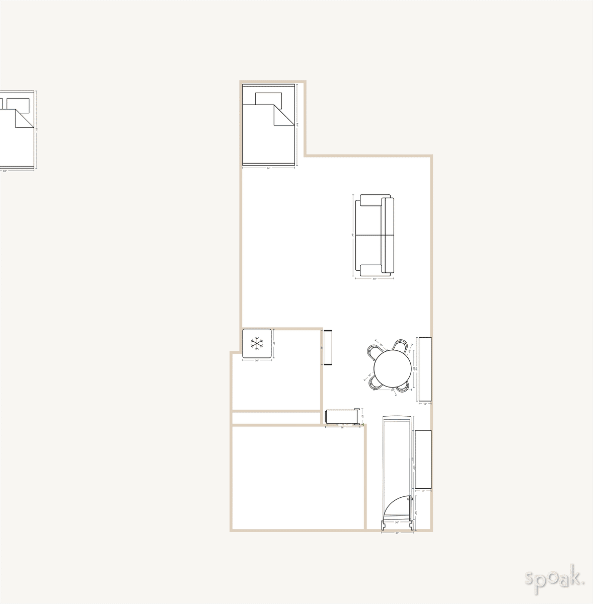 Apartment Floor Plan designed by Andrea Lowery