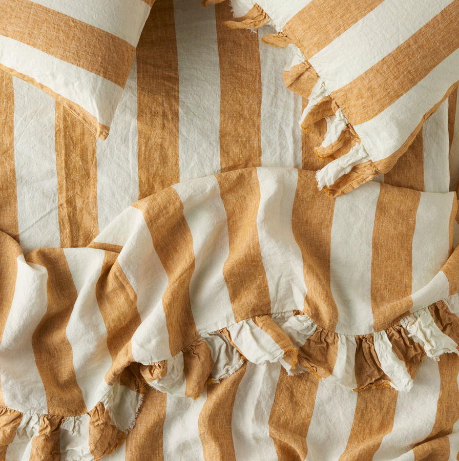Turmeric Stripe Ruffle Flat Sheet added by Holly Larzelier
