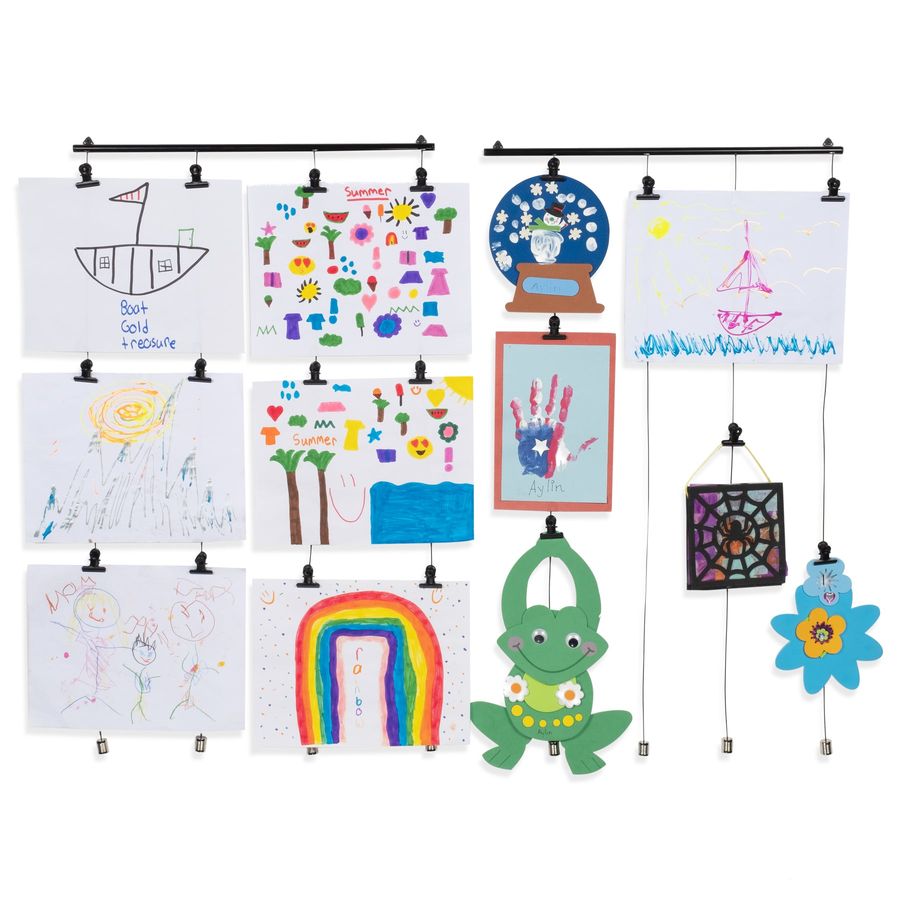 CORDONE 4 Wire Picture Hanging Kit, Hanging Collage Picture Display with 20 Clips – Black added by Kacey Dillier