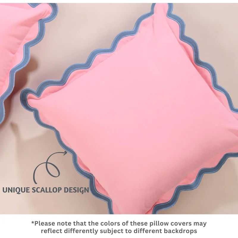 NEUTRALPOSTURE Folkulture Throw Pillows For Couch Pillows For Living Room, Pillow Covers 20X20, Set Of 2 Boho Throw Pillows, Accent Pillows, Decorative Pillows, Scalloped Pillow Cover, Pink Throw Pillows | Wayfair added by Eva Gavrish