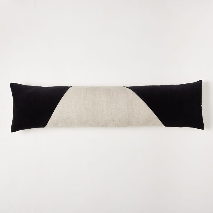 Cotton Linen & Velvet Corners Oversized Lumbar Pillow Cover added by Spoak Member