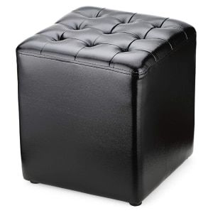 Faux-Leather Square Ottoman Stool, Black added by Karyn Pashchuk