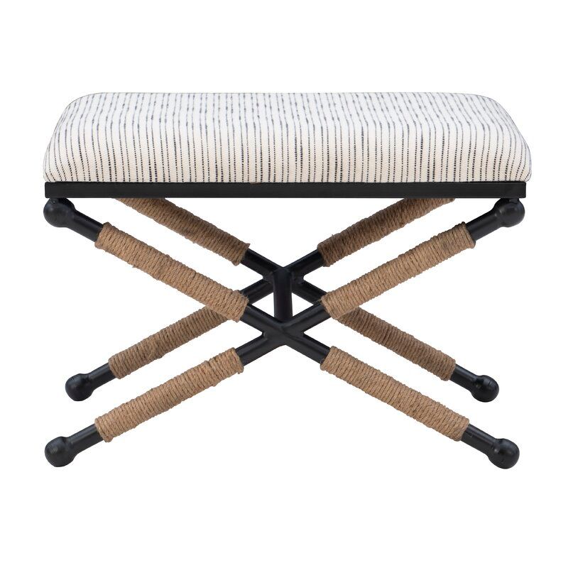 Pippa Lombax 24' Wide Upholstered Iron Accent Stool added by Lauren Thorp