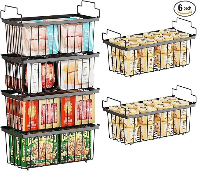 6 Pack Freezer Organizer Bins(14.6‘’L X 7.1‘’W X 5.2‘’H), Stackable Chest Freezer Organizer for 7 Cu.FT Deep Freezer Sort Frozen Food, Deep Freezer Organizer Bins Easily w/Handle Add Storage Space added by Rachel Fedorov