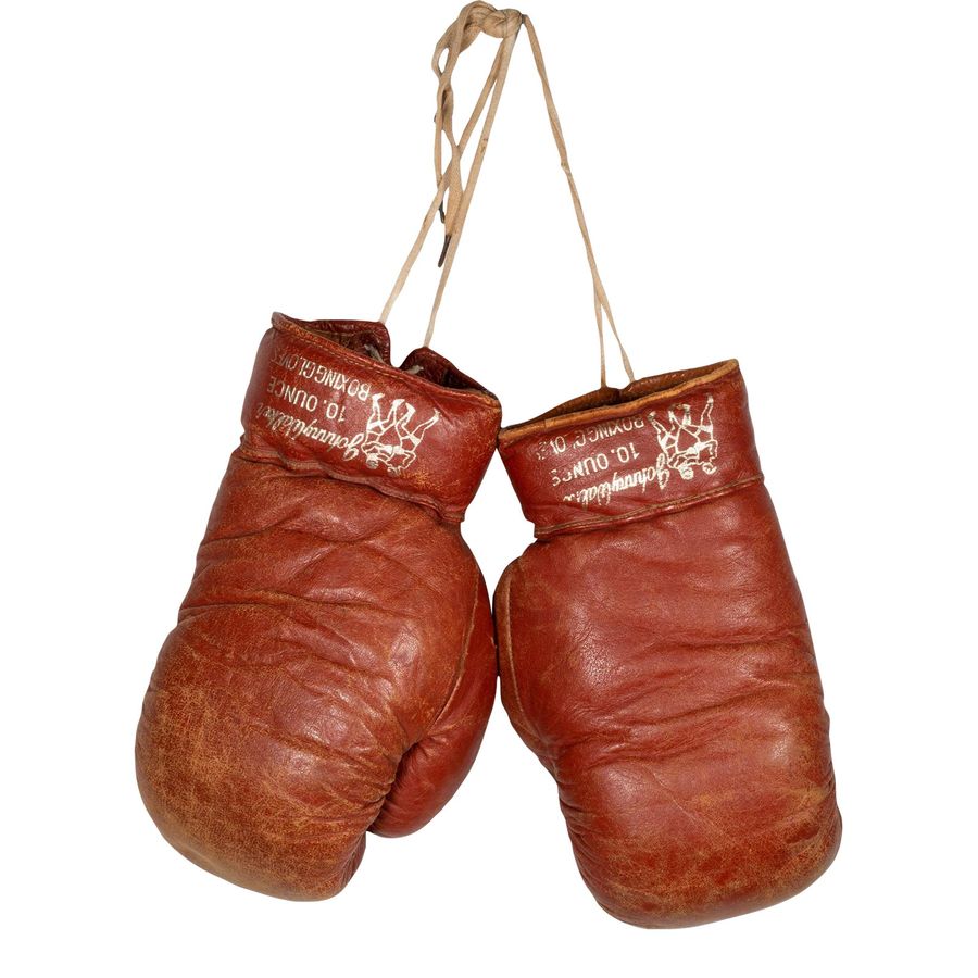 Vintage Johnny Walker Leather Boxing Gloves C.1950 added by Grace Barnes