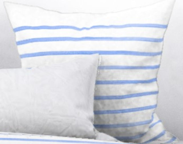   Color-blocked light blue watercolor Breton stripe Fabric bycashmerette added by MK Alderman