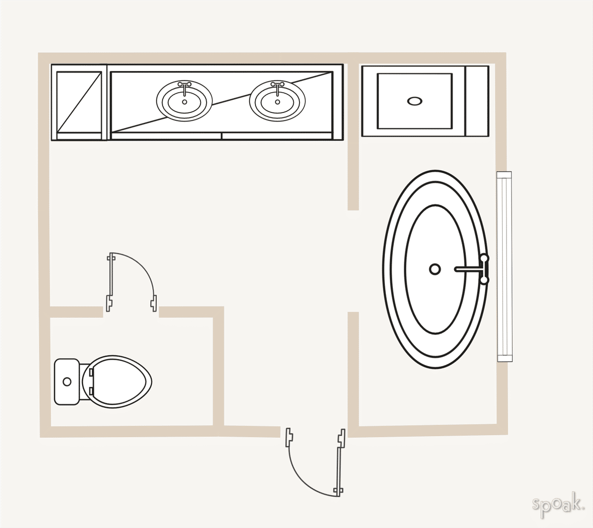 Half Bathroom Floor Plan designed by HELEN SALGADO