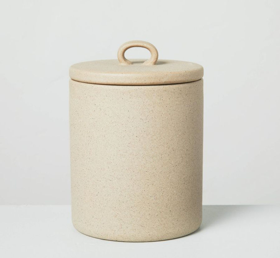 Small 3.75" Sandy Textured Ceramic Bath Canister Natural - Hearth & Hand™ with Magnolia added by Madi Johnson