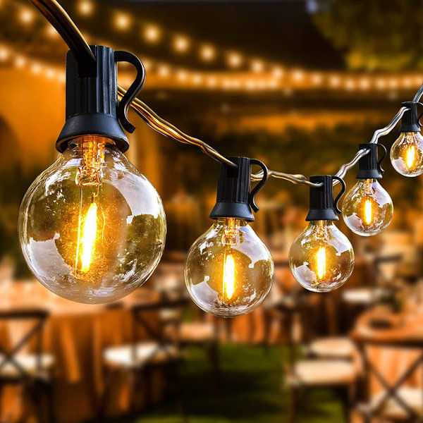 50ft Outdoor String Lights with 50pcs G40 Globe Bulbs Dimmable for Patio Garden added by sallie tyler