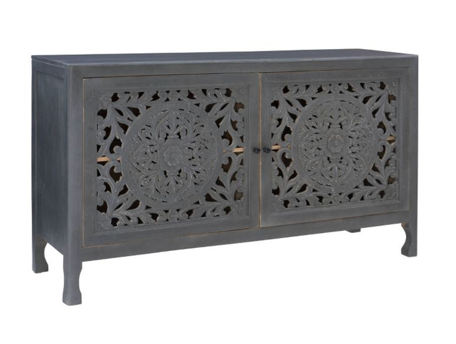 Heady 2 Door Carved Cabinet Natural - Linon added by Morgan Hatch