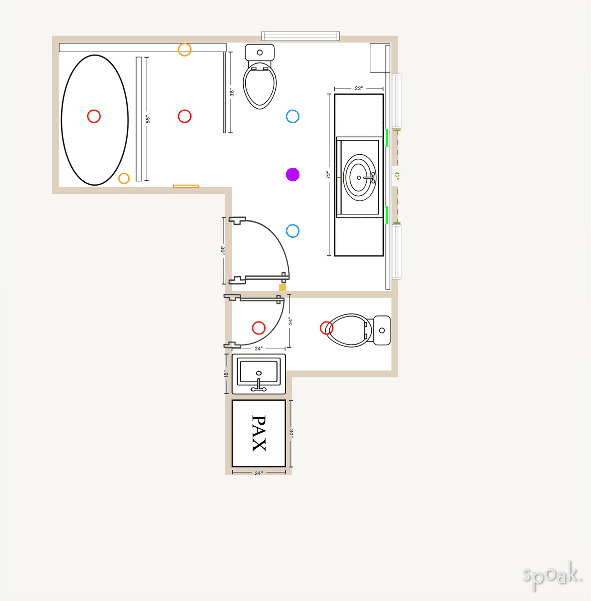 Bathroom Plan designed by Gabriela Hebert