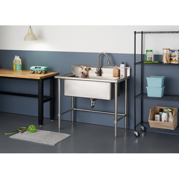 42" L x 24" W Free Standing Laundry Sink with Faucet added by Paulina Canini