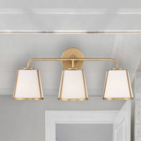Crystorama Fulton 23 1/4" Wide Antique Gold 3-Light Bath Light - #312N1 | Lamps Plus added by Katherine Yeager