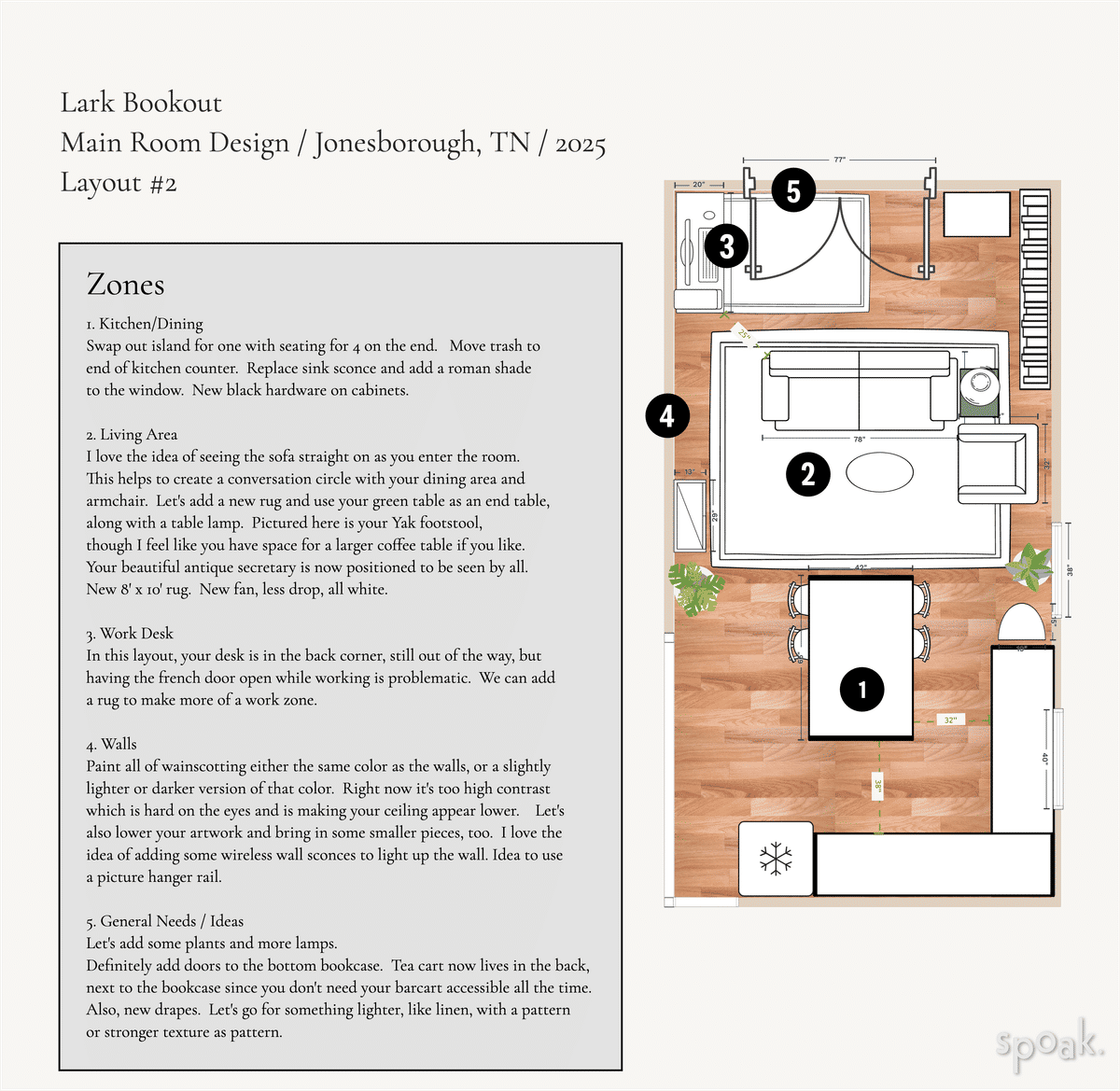 Living Room Layout designed by Bonnie Whitfield