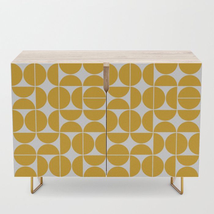 Mid Century Modern Geometric 04 Yellow Credenza by The Old Art Studio added by Olga Dragieva