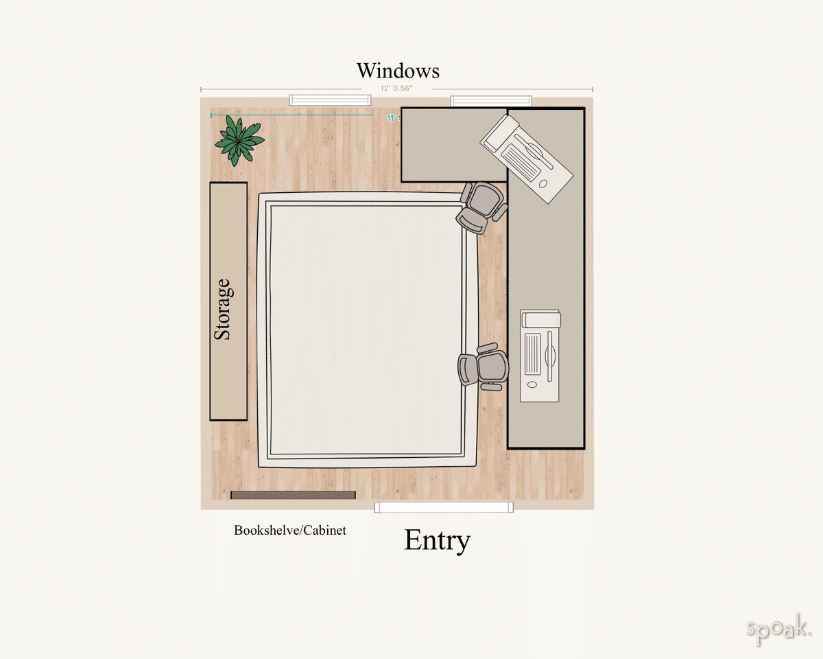 Living + Dining Room Layout designed by Sarah Arizabaleta
