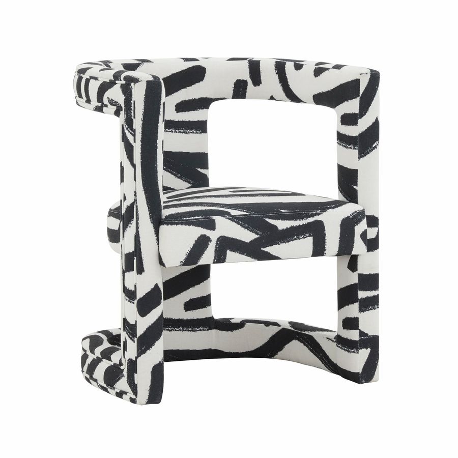 Ada Chair In Black Brushstroke Pattern - TOV Furniture added by Lauren Houston