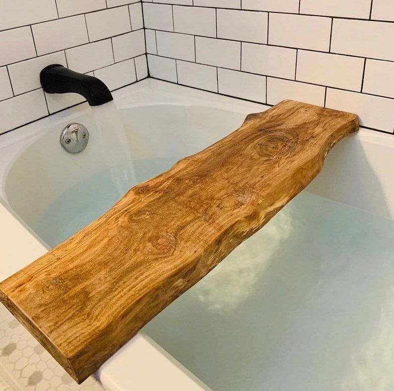 27" Hand made/Maple/bath tub tray/wood/live edge/Bath caddy /gift added by Cristina Cleveland