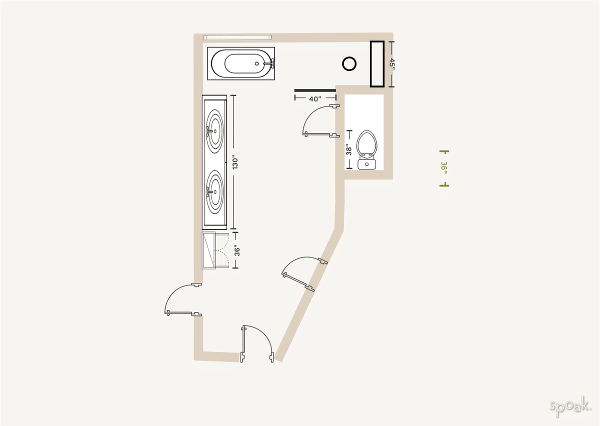 Bathroom Floor Plan designed by Shanley Pearl
