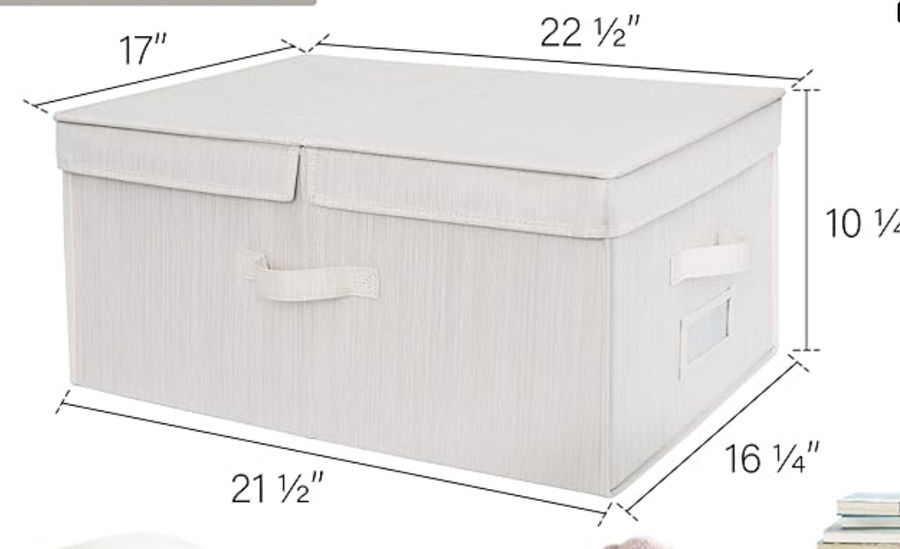 StorageWorks Extra Large Clothes Storage Bins, 55L Fabric Storage Baskets with Double-Open Lid and Divider Board, Closet Storage Organizers with Handles, Mixing of Beige, White & Ivory, 2-Pack added by Stephanie Northrop