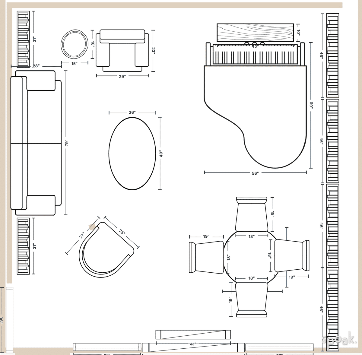 Living Room Floor Plan designed by Jenny Fagel