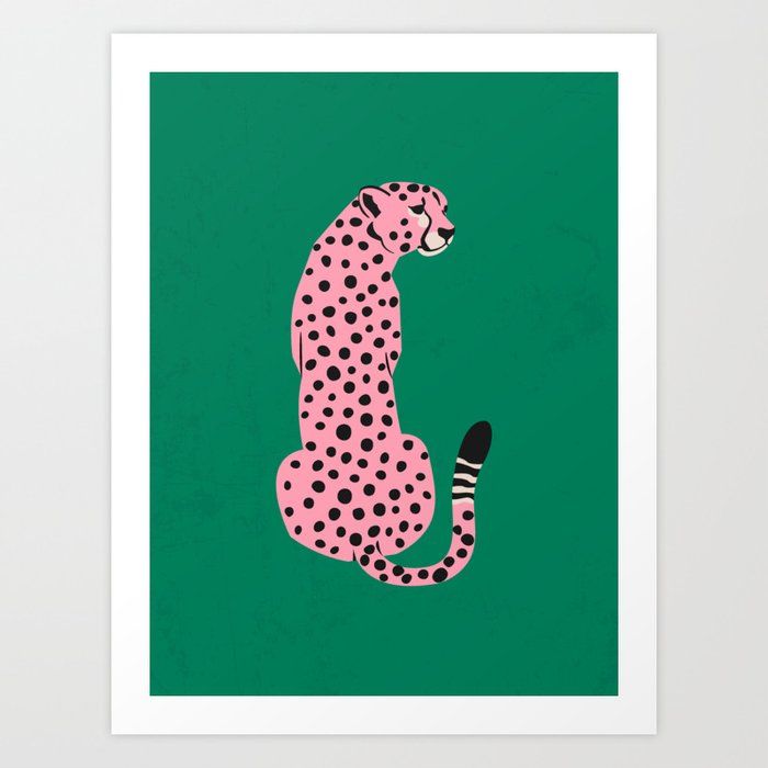 The Stare: Pink Cheetah Edition Art Print by ayeyokp added by Nichole Gianniotti