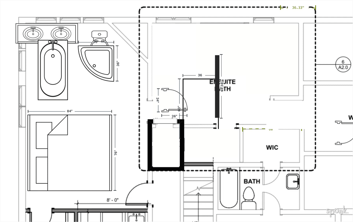 Rectangle Bathroom Layout designed by Ashley Wells