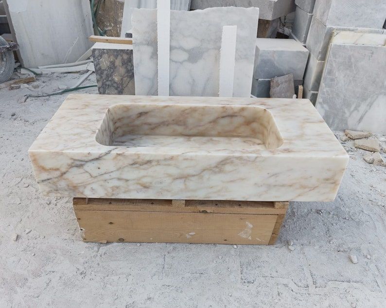 Calacatta Viola Gold, Marble Sink, Wall Mounted Sink, Bathroom Sink, Marble Sink, Calacatta Marble Sink, Kitchen Sink, Calacatta Sink, Basin - Etsy added by Riley Hawes