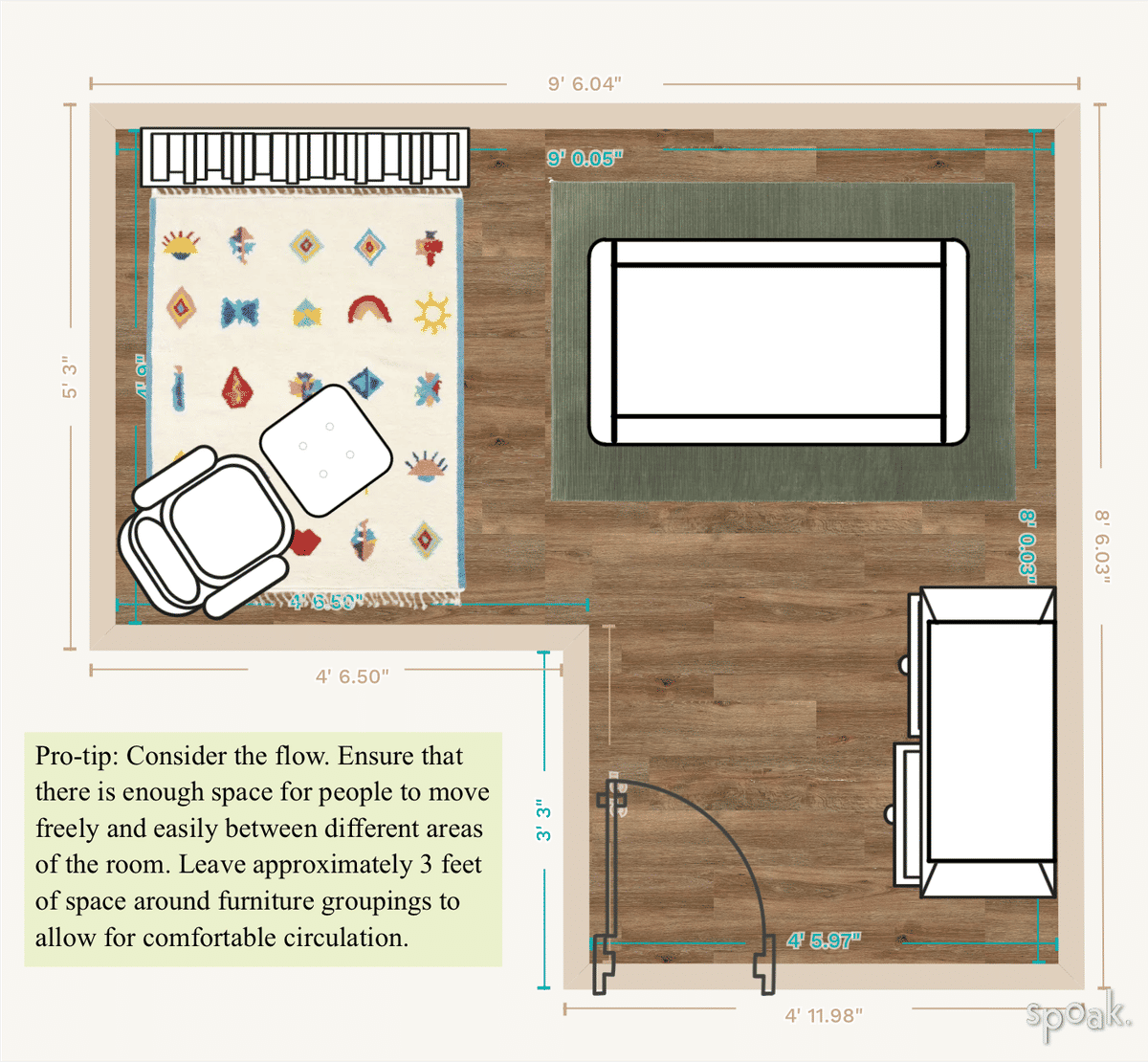 Primary Bedroom Floor Plan designed by Brianne Park
